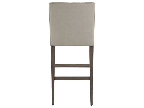 Lexington Artistica Home Madox Upholstered Counter Stool - Elegant Mahogany Design With Soft Linen Blend Fabric Finish Antico Wood 2220-896-39-01
