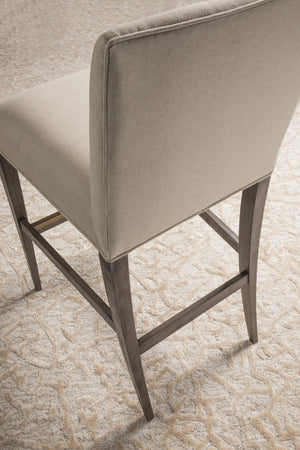 Lexington Artistica Home Madox Upholstered Counter Stool - Elegant Mahogany Design With Soft Linen Blend Fabric Finish Antico Wood 2220-896-39-01