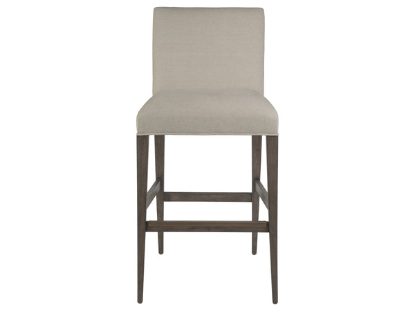 Lexington Artistica Home Madox Upholstered Counter Stool - Elegant Mahogany Design With Soft Linen Blend Fabric Finish Antico Wood 2220-896-39-01