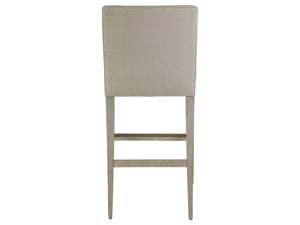 Lexington Artistica Home Madox Upholstered Counter Stool - Elegant Mahogany Design With Soft Linen Blend Fabric Finish Bianco Wood 2220-896-40-01