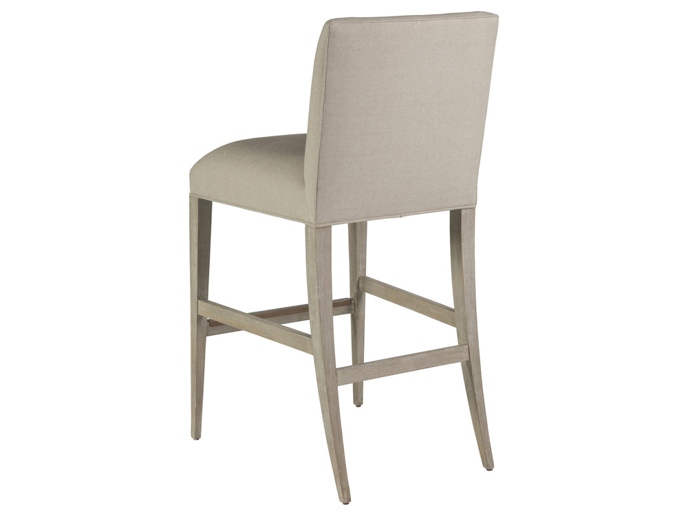 Lexington Artistica Home Madox Upholstered Counter Stool - Elegant Mahogany Design With Soft Linen Blend Fabric Finish Bianco Wood 2220-896-40-01