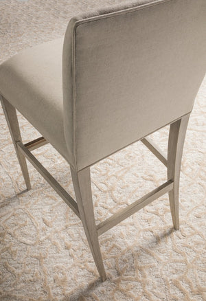Lexington Artistica Home Madox Upholstered Counter Stool - Elegant Mahogany Design With Soft Linen Blend Fabric Finish Bianco Wood 2220-896-40-01