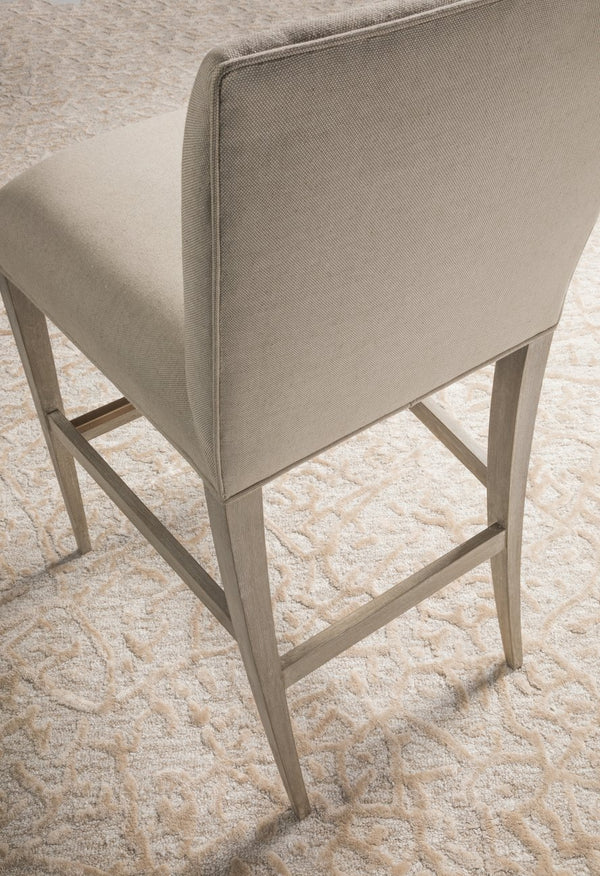 Lexington Artistica Home Madox Upholstered Counter Stool - Elegant Mahogany Design With Soft Linen Blend Fabric Finish Bianco Wood 2220-896-40-01