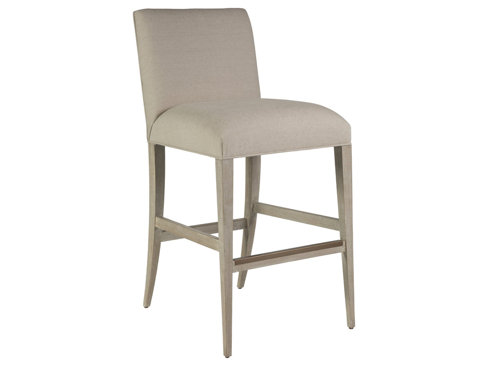 Lexington Artistica Home Madox Upholstered Counter Stool - Elegant Mahogany Design With Soft Linen Blend Fabric Finish Bianco Wood 2220-896-40-01