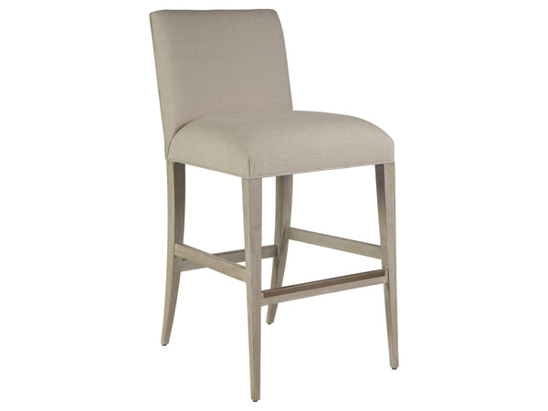 Lexington Artistica Home Madox Upholstered Counter Stool - Elegant Mahogany Design With Soft Linen Blend Fabric Finish Bianco Wood 2220-896-40-01