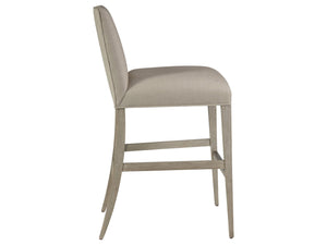 Lexington Artistica Home Madox Upholstered Counter Stool - Elegant Mahogany Design With Soft Linen Blend Fabric Finish Bianco Wood 2220-896-40-01