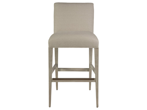 Lexington Artistica Home Madox Upholstered Counter Stool - Elegant Mahogany Design With Soft Linen Blend Fabric Finish Bianco Wood 2220-896-40-01
