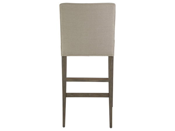 Lexington Artistica Home Madox Upholstered Counter Stool - Elegant Mahogany Design With Soft Linen Blend Fabric Finish Grigio Wood 2220-896-41-01