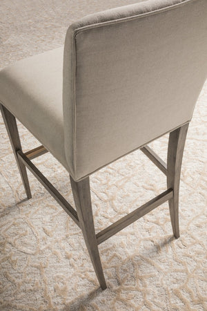 Lexington Artistica Home Madox Upholstered Counter Stool - Elegant Mahogany Design With Soft Linen Blend Fabric Finish Grigio Wood 2220-896-41-01