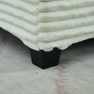 English Elm Corduroy Plush U-Shaped Sectional Sofa with Storage Ottoman, Pet-Friendly Durable Modular Comfort Beige W2915S00062