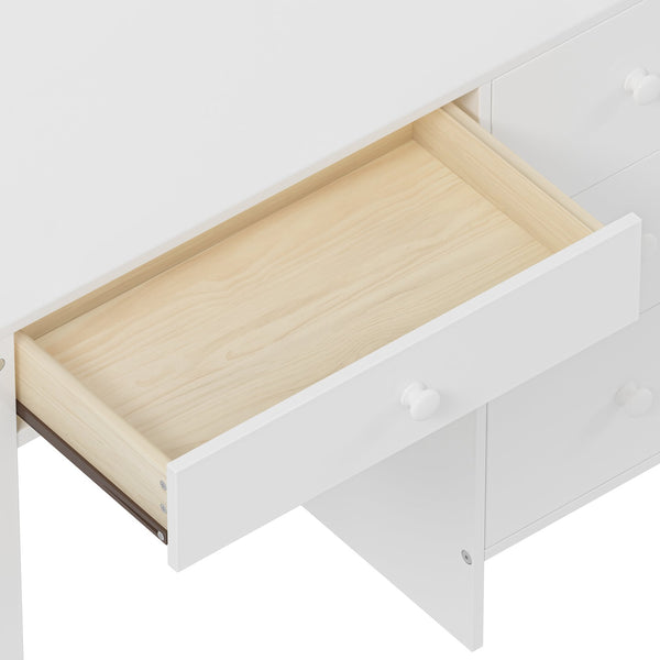 English Elm Vintage 40'' Home Executive Desk Set with Upholstered Chair and Built-In Bookshelf for Stylish Productivity White 44 L x 23 W x 13.5 H N733P272894K