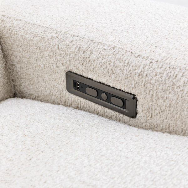 Classic Home Darrow Reclining Sofa in Elegant Ivory – Soft Polyester Upholstery for Ultimate Comfort and Style 2220SF11