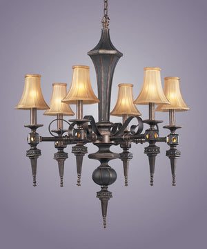 Tower of London 29'' Wide 6-Light Chandelier - Royal Mahogany W/Glass 2220/6 Elk Lighting