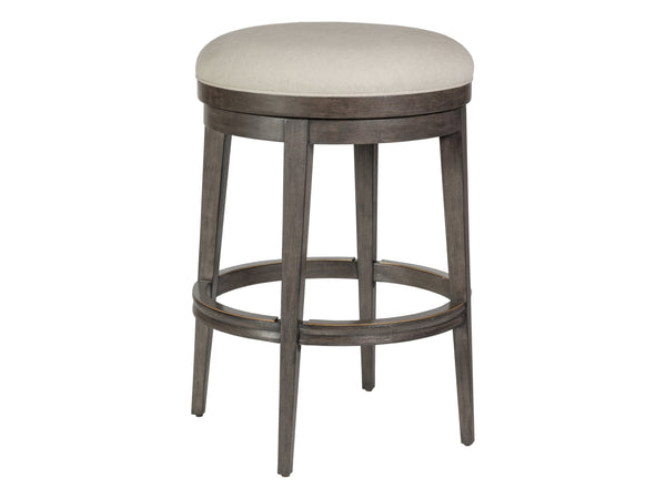 Lexington Artistica Home Cecile Backless Swivel Barstool – Stylish Mahogany Frame With Memory Swivel And Warm Metallic Accent Antico Wood 2221-898-39-01