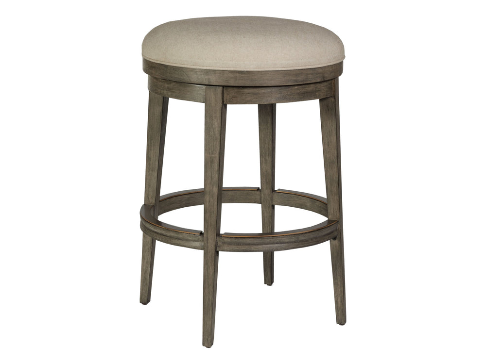 Lexington Artistica Home Cecile Backless Swivel Barstool – Stylish Mahogany Frame With Memory Swivel And Warm Metallic Accent Grigio Wood 2221-898-41-01