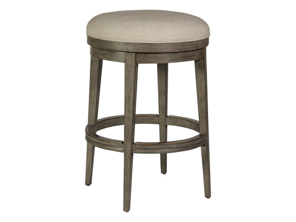 Lexington Artistica Home Cecile Backless Swivel Barstool – Stylish Mahogany Frame With Memory Swivel And Warm Metallic Accent Grigio Wood 2221-898-41-01