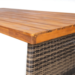 English Elm Christopher Knight Home® - Outdoor 3-Piece Acacia Wood Dining Set With Rattan Legs – Stylish, Weather-Resistant, Perfect For Patios! N773OD00038G