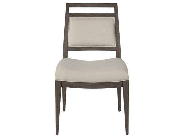 Lexington Artistica Home Nico Upholstered Side Chair - Stylish Mid-century Design In Mahogany With Luxurious Greige Fabric Antico Wood 2222-880-39-01