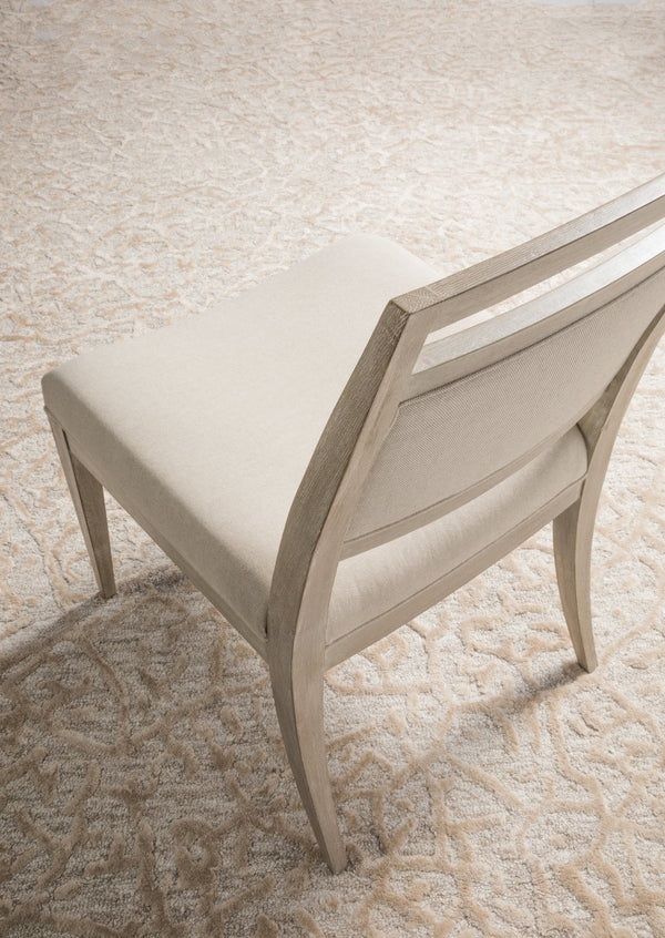 Lexington Artistica Home Nico Upholstered Side Chair - Stylish Mid-century Design In Mahogany With Luxurious Greige Fabric Bianco Wood 2222-880-40-01