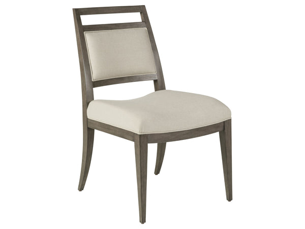 Lexington Artistica Home Nico Upholstered Side Chair - Stylish Mid-century Design In Mahogany With Luxurious Greige Fabric Grigio Wood 2222-880-41-01