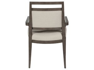 Lexington Artistica Home Nico Upholstered Arm Chair - Elegant Mid-century Design In Mahogany With Soft Natural Fabric Finish Antico Wood 2222-881-39-01