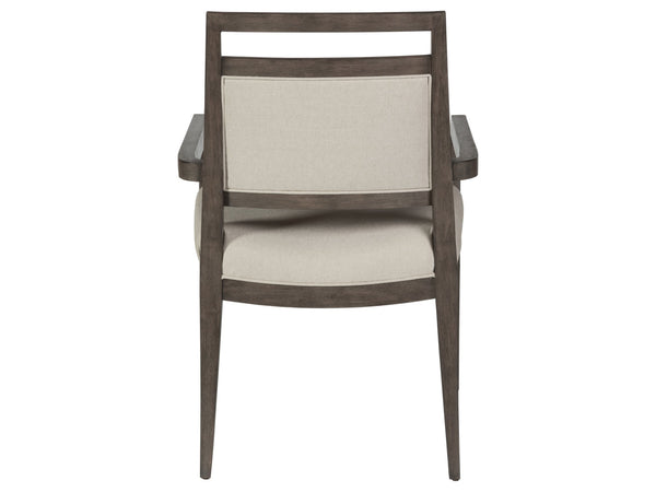 Lexington Artistica Home Nico Upholstered Arm Chair - Elegant Mid-century Design In Mahogany With Soft Natural Fabric Finish Antico Wood 2222-881-39-01