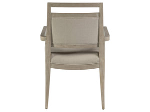 Lexington Artistica Home Nico Upholstered Arm Chair - Elegant Mid-century Design In Mahogany With Soft Natural Fabric Finish Bianco Wood 2222-881-40-01