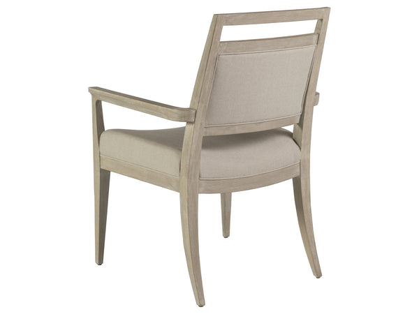Lexington Artistica Home Nico Upholstered Arm Chair - Elegant Mid-century Design In Mahogany With Soft Natural Fabric Finish Bianco Wood 2222-881-40-01