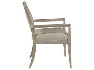 Lexington Artistica Home Nico Upholstered Arm Chair - Elegant Mid-century Design In Mahogany With Soft Natural Fabric Finish Bianco Wood 2222-881-40-01