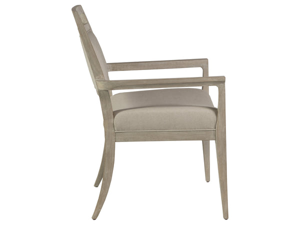 Lexington Artistica Home Nico Upholstered Arm Chair - Elegant Mid-century Design In Mahogany With Soft Natural Fabric Finish Bianco Wood 2222-881-40-01
