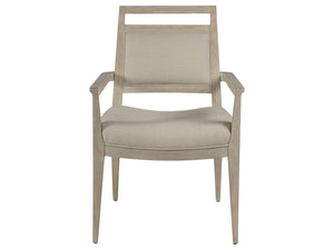 Lexington Artistica Home Nico Upholstered Arm Chair - Elegant Mid-century Design In Mahogany With Soft Natural Fabric Finish Bianco Wood 2222-881-40-01