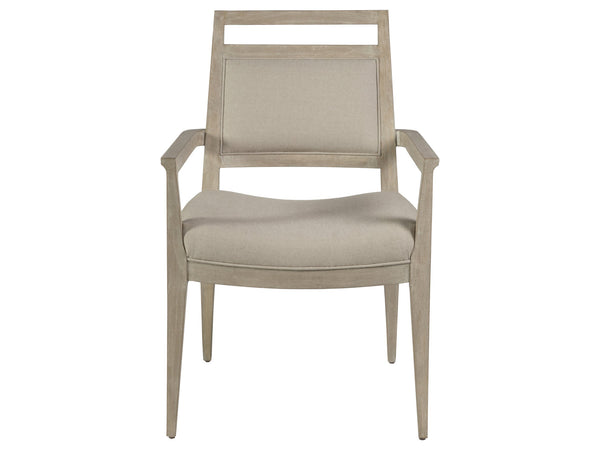 Lexington Artistica Home Nico Upholstered Arm Chair - Elegant Mid-century Design In Mahogany With Soft Natural Fabric Finish Bianco Wood 2222-881-40-01