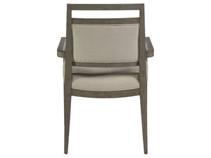 Lexington Artistica Home Nico Upholstered Arm Chair - Elegant Mid-century Design In Mahogany With Soft Natural Fabric Finish Grigio Wood 2222-881-41-01