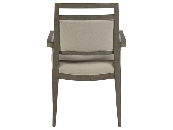 Lexington Artistica Home Nico Upholstered Arm Chair - Elegant Mid-century Design In Mahogany With Soft Natural Fabric Finish Grigio Wood 2222-881-41-01