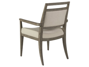 Lexington Artistica Home Nico Upholstered Arm Chair - Elegant Mid-century Design In Mahogany With Soft Natural Fabric Finish Grigio Wood 2222-881-41-01