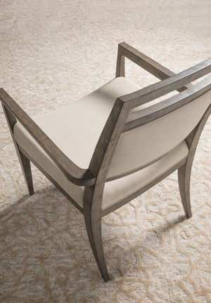 Lexington Artistica Home Nico Upholstered Arm Chair - Elegant Mid-century Design In Mahogany With Soft Natural Fabric Finish Grigio Wood 2222-881-41-01