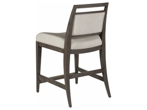 Lexington Artistica Home Nico Upholstered Counter Stool - Stylish Mid-century Design In Mahogany With Cozy Linen Blend Fabric Antico Wood 2222-895-39-01