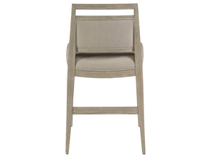 Lexington Artistica Home Nico Upholstered Counter Stool - Stylish Mid-century Design In Mahogany With Cozy Linen Blend Fabric Bianco Wood 2222-895-40-01