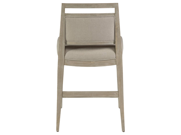 Lexington Artistica Home Nico Upholstered Counter Stool - Stylish Mid-century Design In Mahogany With Cozy Linen Blend Fabric Bianco Wood 2222-895-40-01