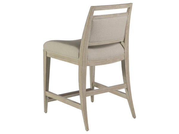 Lexington Artistica Home Nico Upholstered Counter Stool - Stylish Mid-century Design In Mahogany With Cozy Linen Blend Fabric Bianco Wood 2222-895-40-01