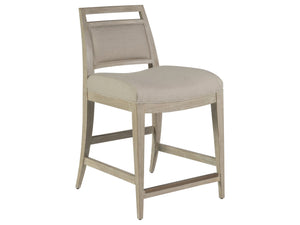 Lexington Artistica Home Nico Upholstered Counter Stool - Stylish Mid-century Design In Mahogany With Cozy Linen Blend Fabric Bianco Wood 2222-895-40-01