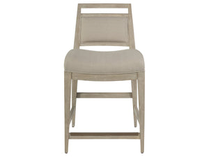 Lexington Artistica Home Nico Upholstered Counter Stool - Stylish Mid-century Design In Mahogany With Cozy Linen Blend Fabric Bianco Wood 2222-895-40-01