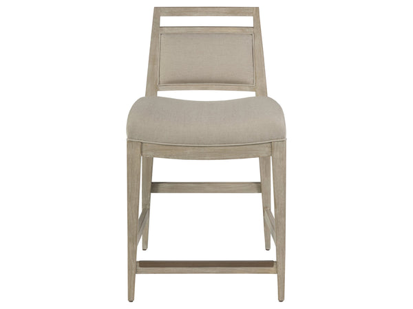 Lexington Artistica Home Nico Upholstered Counter Stool - Stylish Mid-century Design In Mahogany With Cozy Linen Blend Fabric Bianco Wood 2222-895-40-01