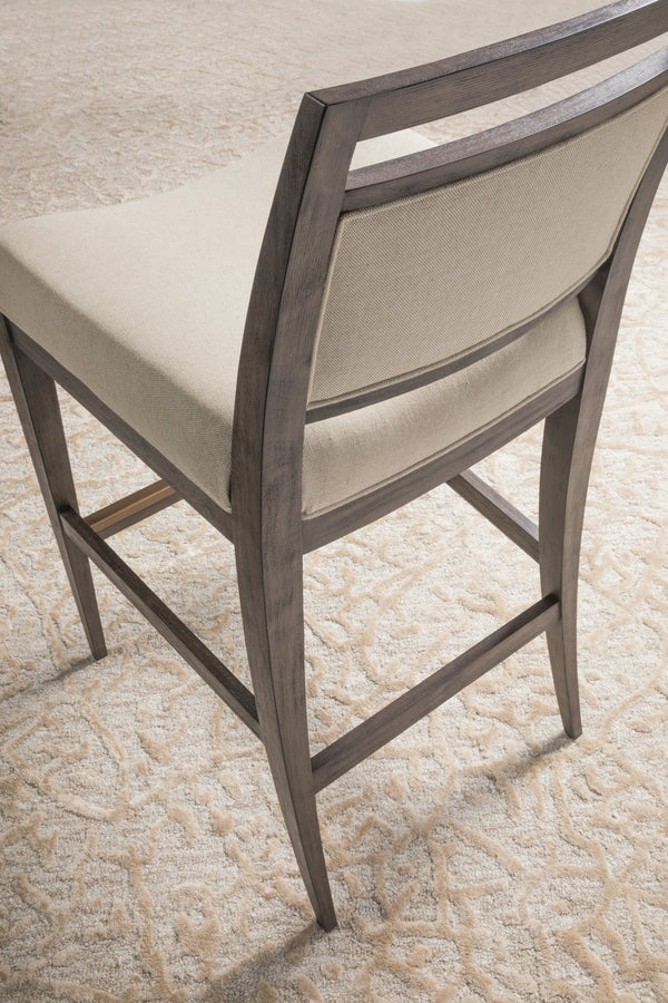Lexington Artistica Home Nico Upholstered Barstool - Elegant Mid-century Design In Mahogany With Luxurious Soft Upholstery Antico Wood 2222-896-39-01