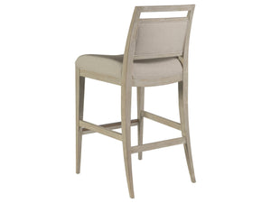 Lexington Artistica Home Nico Upholstered Barstool - Elegant Mid-century Design In Mahogany With Luxurious Soft Upholstery Bianco Wood 2222-896-40-01