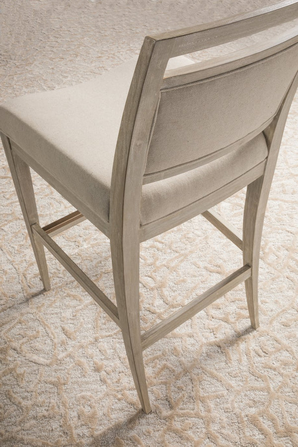 Lexington Artistica Home Nico Upholstered Barstool - Elegant Mid-century Design In Mahogany With Luxurious Soft Upholstery Bianco Wood 2222-896-40-01