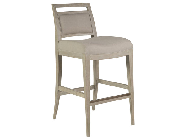Lexington Artistica Home Nico Upholstered Barstool - Elegant Mid-century Design In Mahogany With Luxurious Soft Upholstery Bianco Wood 2222-896-40-01
