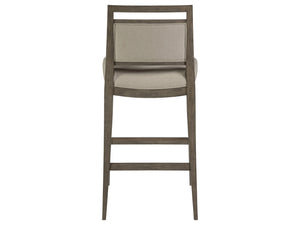 Lexington Artistica Home Nico Upholstered Barstool - Elegant Mid-century Design In Mahogany With Luxurious Soft Upholstery Grigio Wood 2222-896-41-01