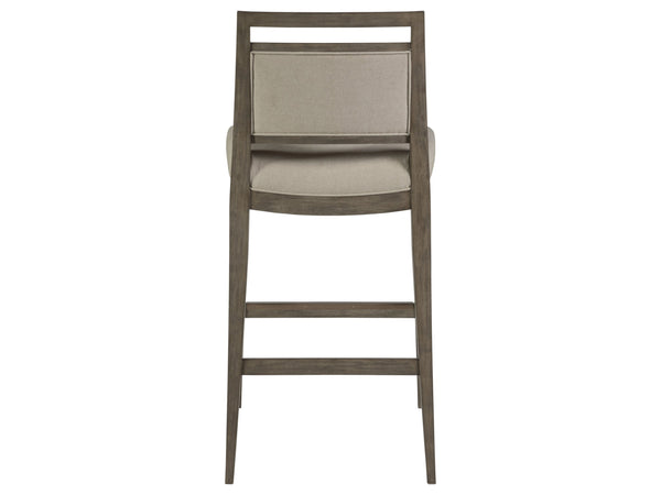 Lexington Artistica Home Nico Upholstered Barstool - Elegant Mid-century Design In Mahogany With Luxurious Soft Upholstery Grigio Wood 2222-896-41-01