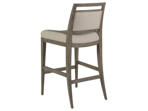 Lexington Artistica Home Nico Upholstered Barstool - Elegant Mid-century Design In Mahogany With Luxurious Soft Upholstery Grigio Wood 2222-896-41-01
